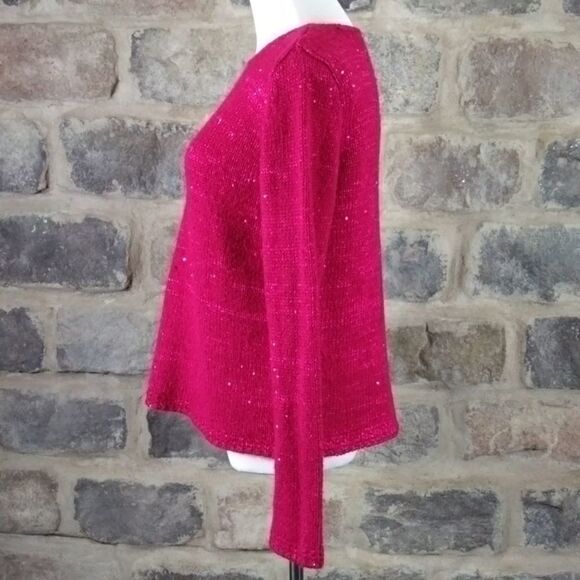 NARCISCO Rodriguez For Design Nation Sweater Woman's Size Medium Pink Sequins - Picture 3 of 13
